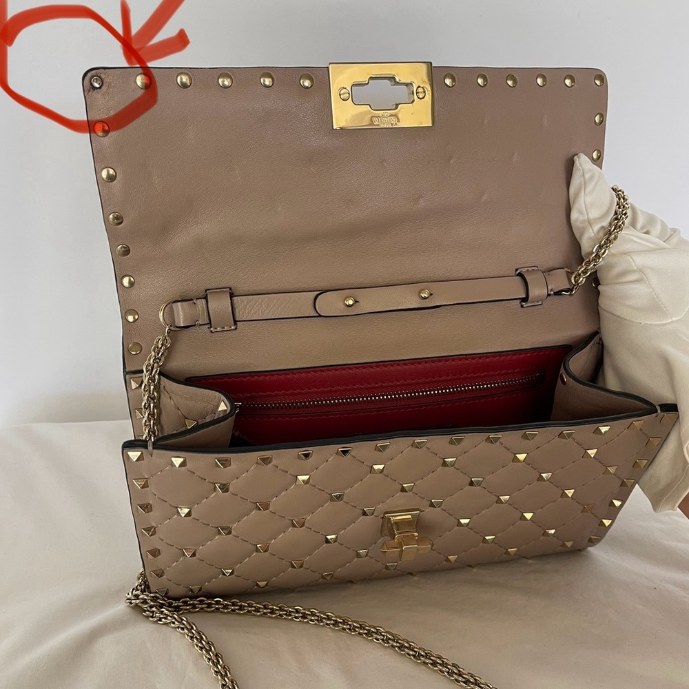 VALENTINO ROCKSTUD SPIKE NAPPA LEATHER CROSSBODY CLUTCH BAG - Picture 15 of 15